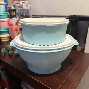 Tupperware Blue Kitchen Storage Bowl Set